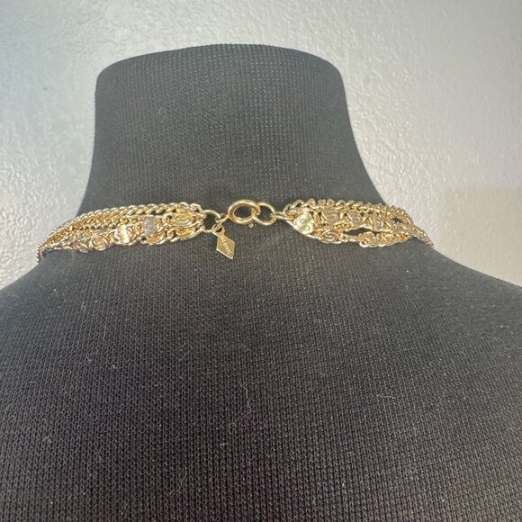 Sarah Coventry Vintage Gold Tone Multi-Strand Chain Necklace Layered Design - Picture 3 of 4